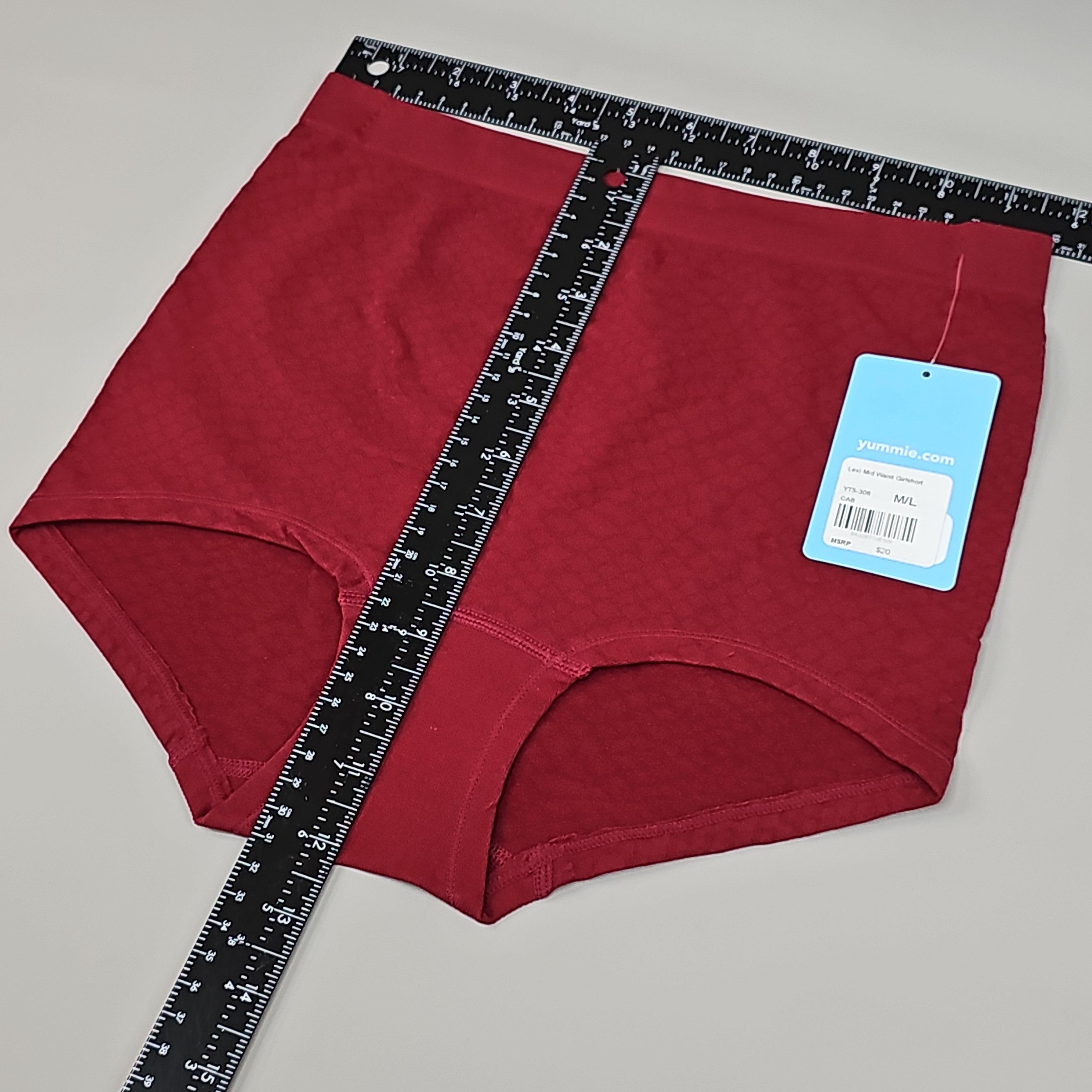 YUMMIE Lexi Mid Waist Girlshort Cabernet Women's Underwear Sz M/L Black YT5-306-CAB-M/L (New)