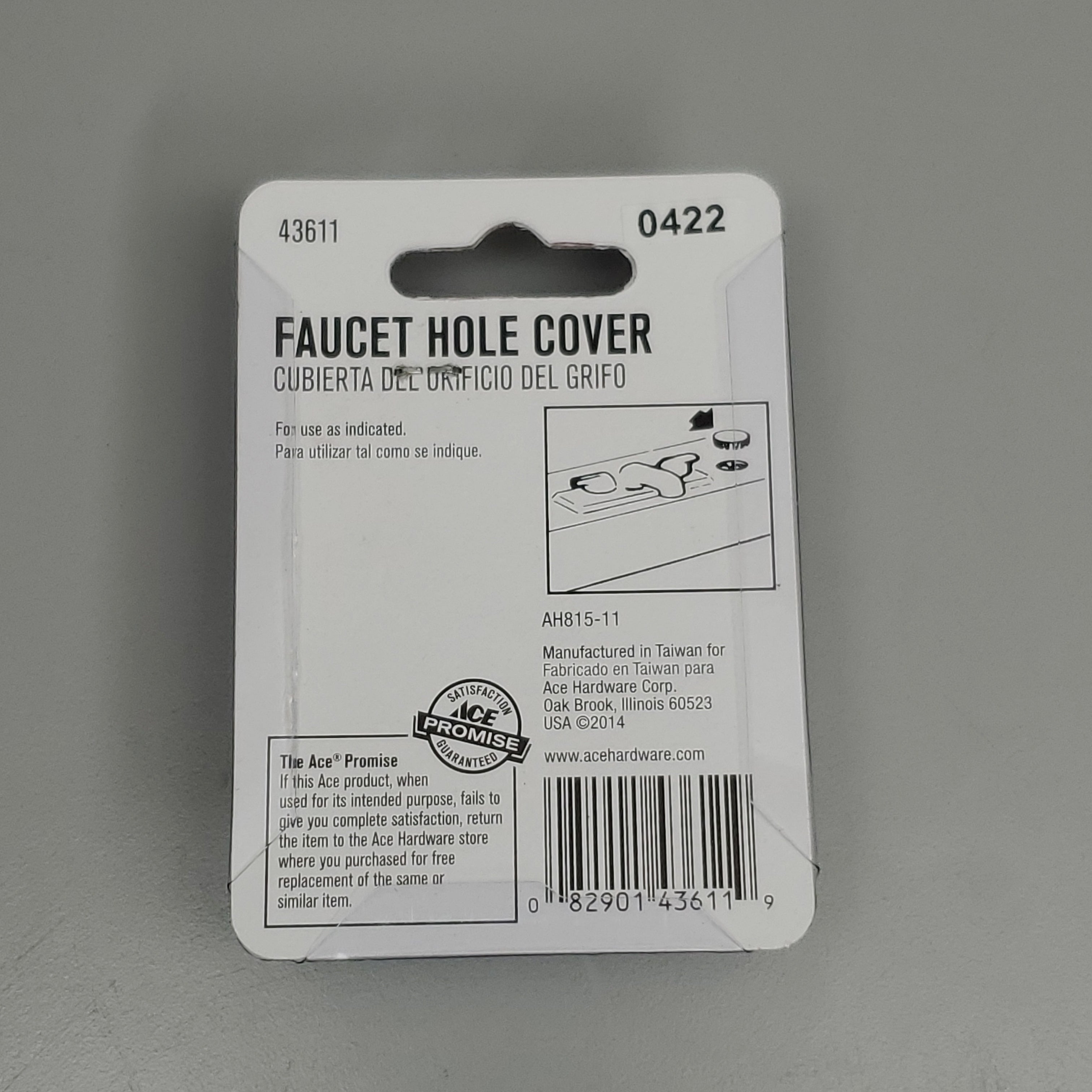 ACE 5 PK of Snap In Faucet Hole Covers Chrome 1.5" 43611 (New)