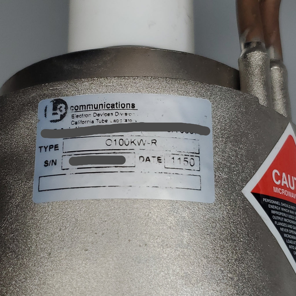 L3 Communications L-Band Magnetron Microwave Tube 0100KW-R  (For Parts)