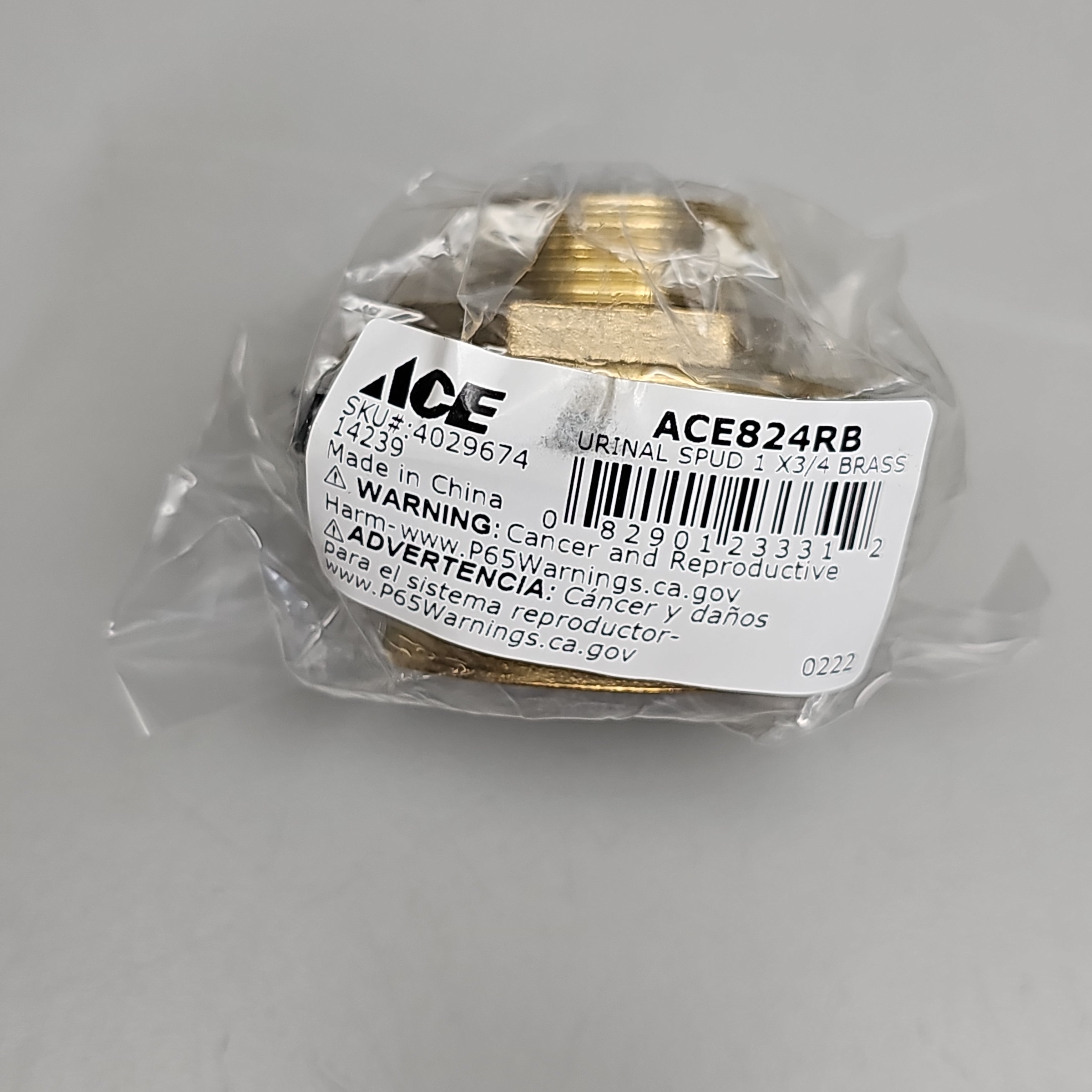 ACE Urinal Spud 1 x 3/4" Brass 6-Pk ACE824RB 4029674 (New)