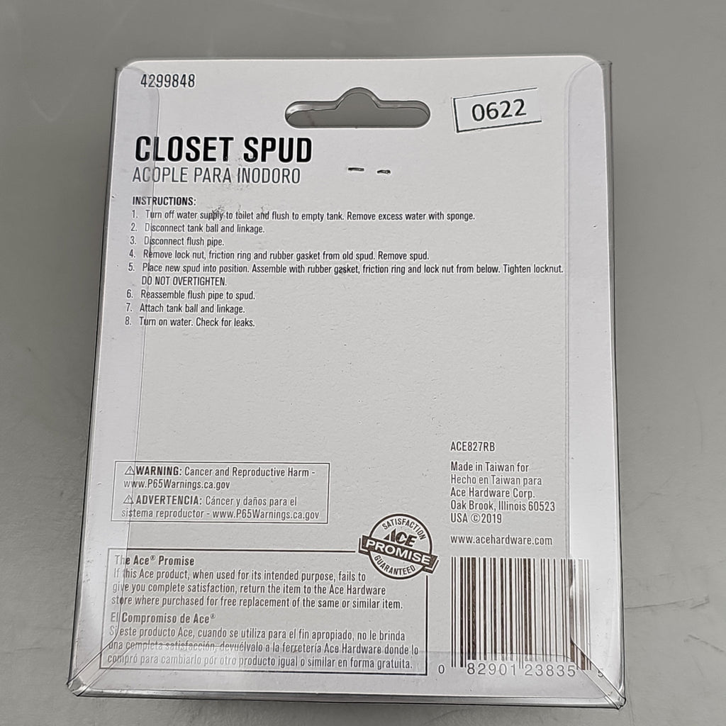 ACE HARDWARE Closet Spud 6-Pk 1.5" x 1.5" ACE827-RB 4299848 (New)
