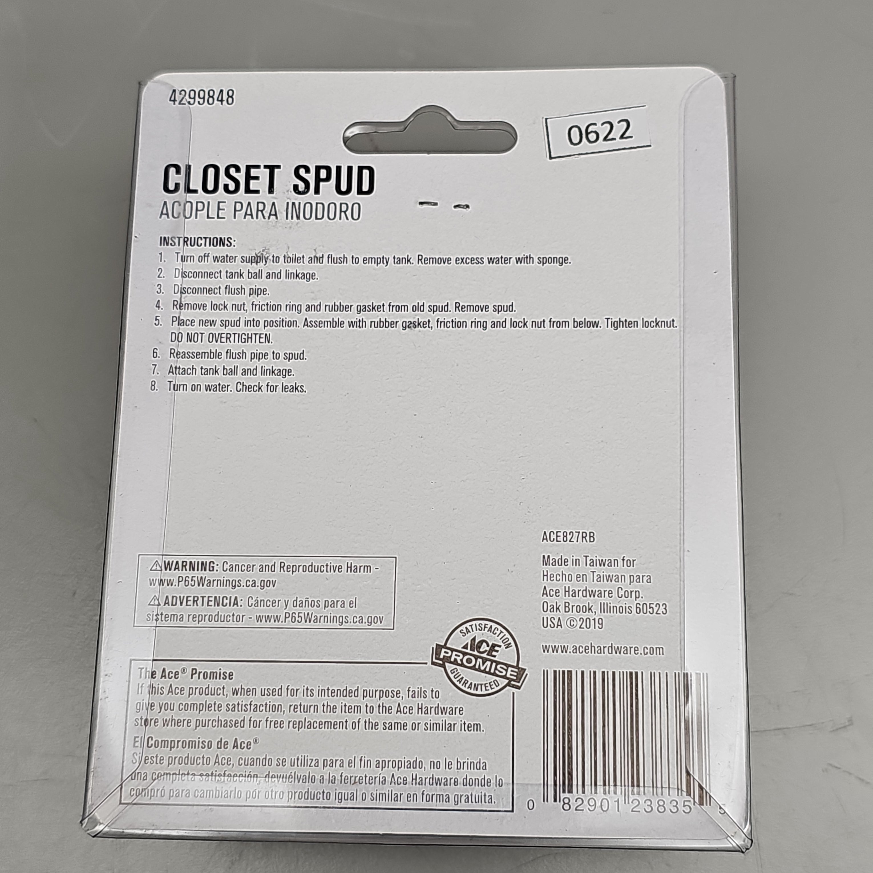 ACE HARDWARE Closet Spud 6-Pk 1.5" x 1.5" ACE827-RB 4299848 (New)