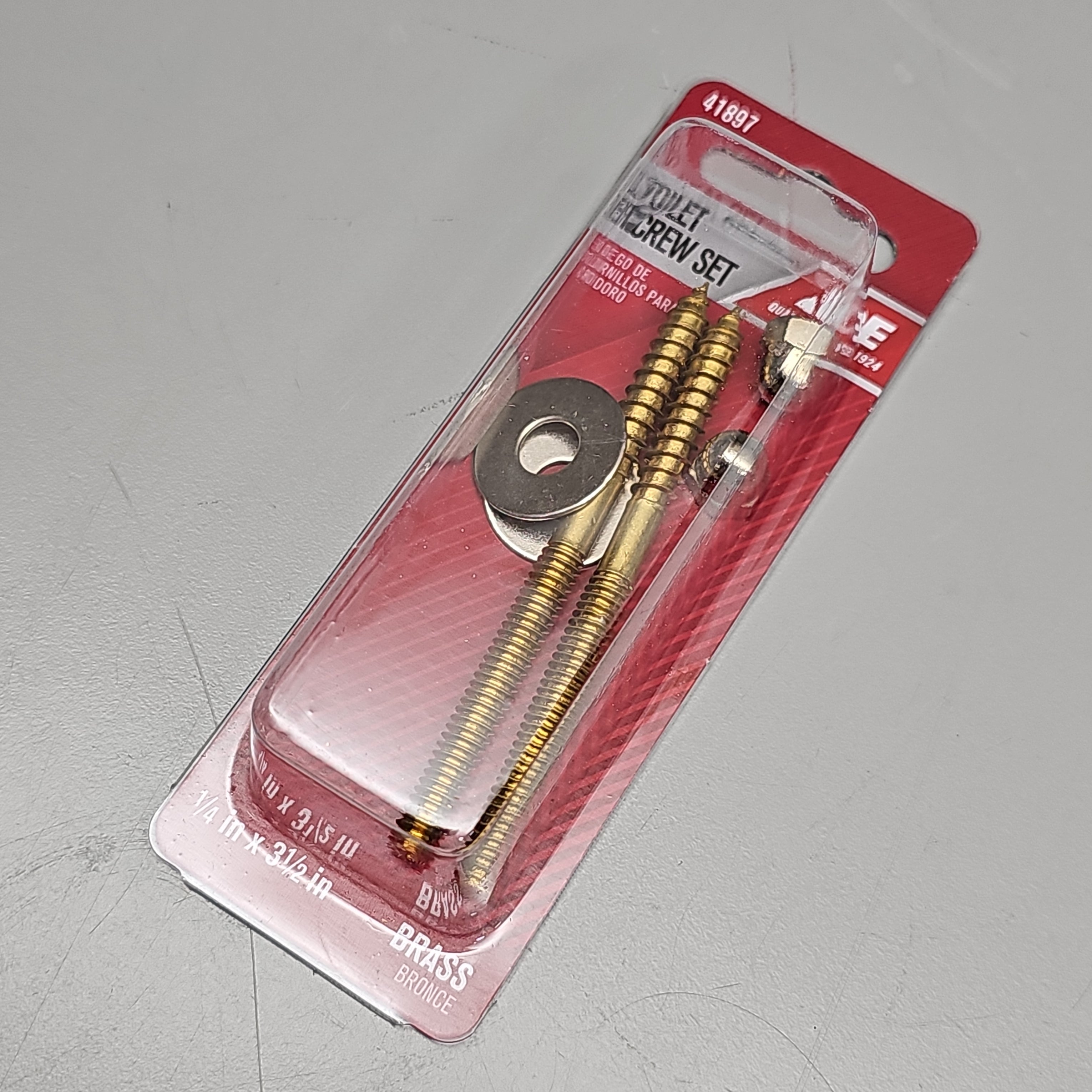 ACE HARDWARE Toilet Screw Set 12-Pk 1/4" x 3.5" Brass ACE835-161 41897 (New)