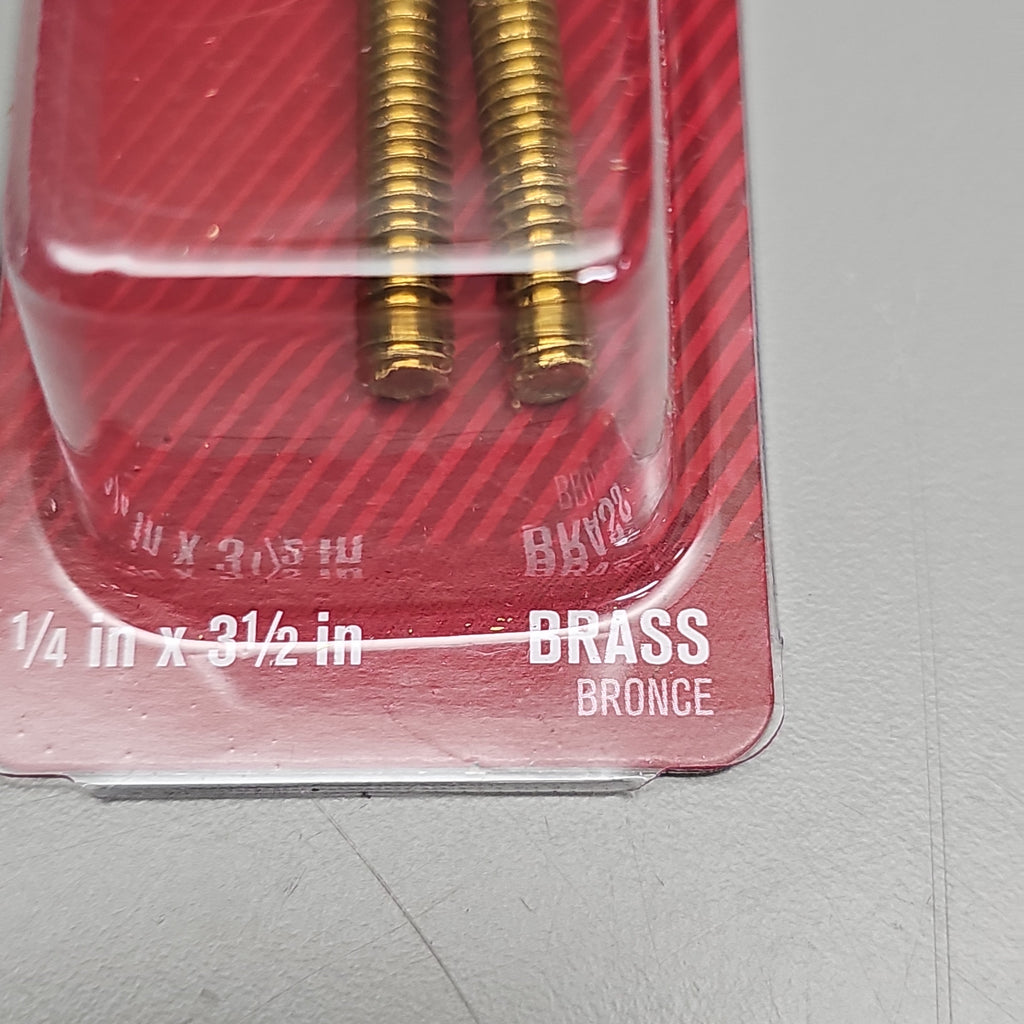 ACE HARDWARE Toilet Screw Set 4-Pk 1/4" x 3.5" Brass ACE835-161 41897 (New)