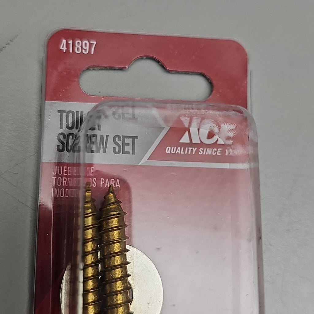 ACE HARDWARE Toilet Screw Set 12-Pk 1/4" x 3.5" Brass ACE835-161 41897 (New)