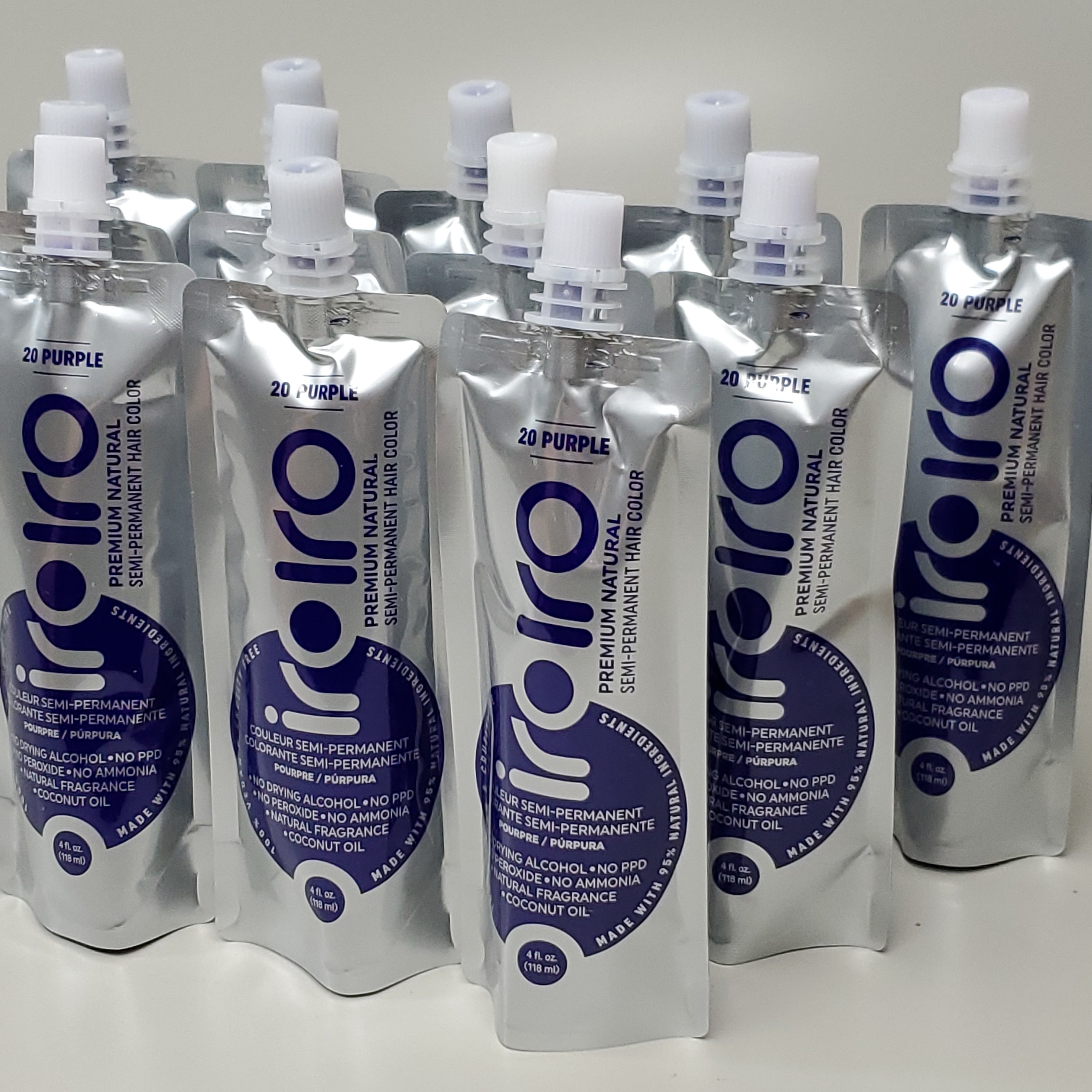 IROIRO 12 PK! Premium Natural 20-Purple Semi Permanent Hair Color 4 fl oz (New)