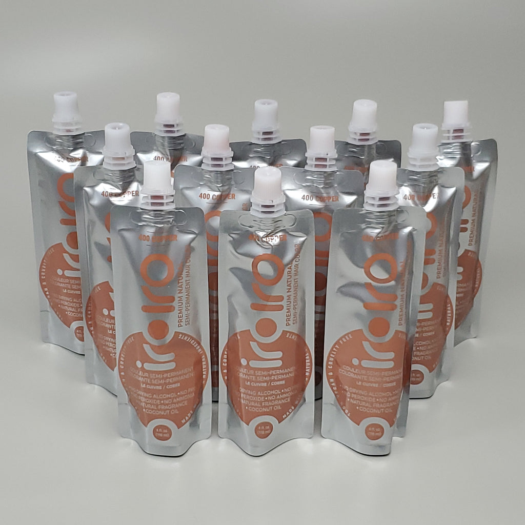 IROIRO 12 PK! Premium Natural 400-Copper Semi Permanent Hair Color 4 fl oz (New)