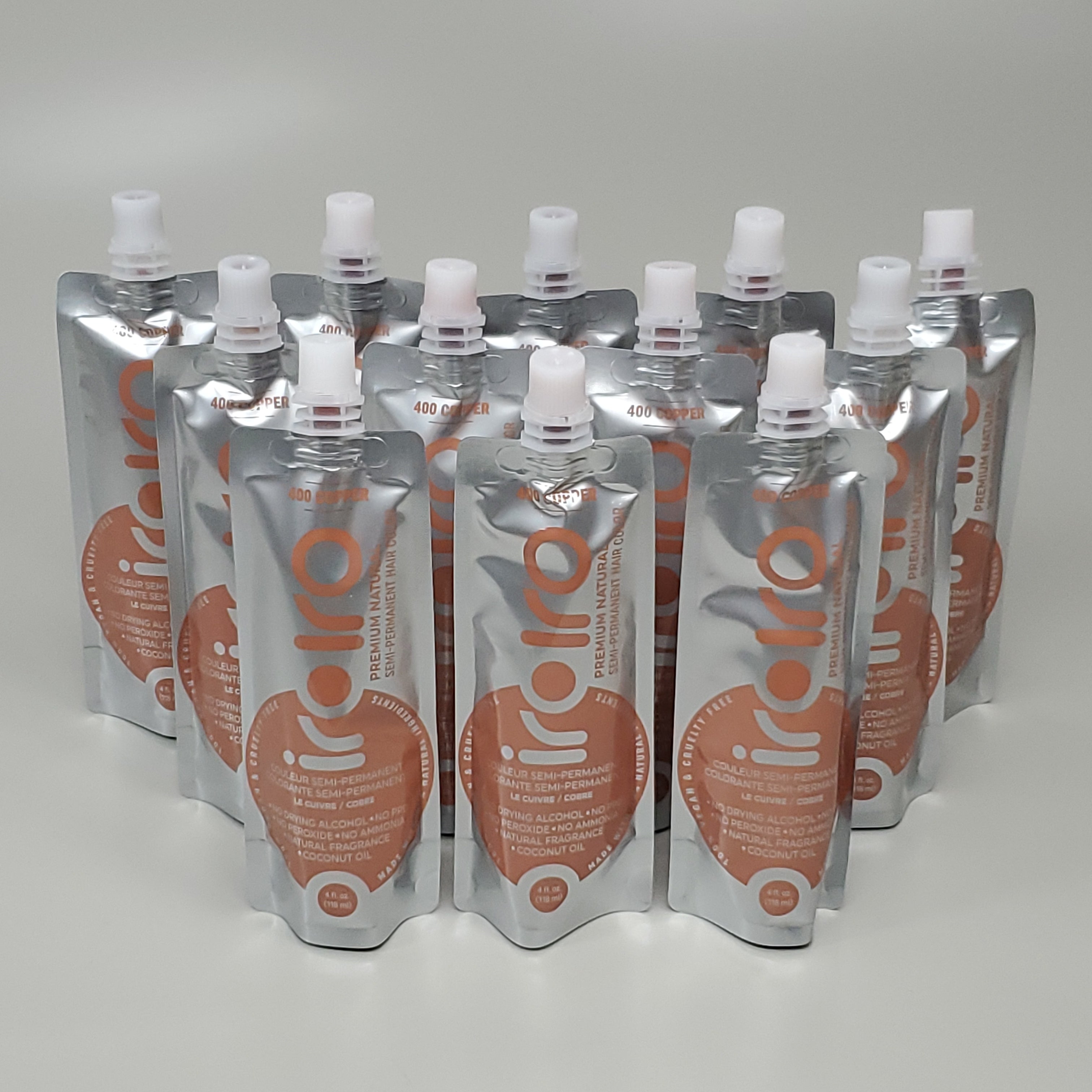 IROIRO 12 PK! Premium Natural 400-Copper Semi Permanent Hair Color 4 fl oz (New)