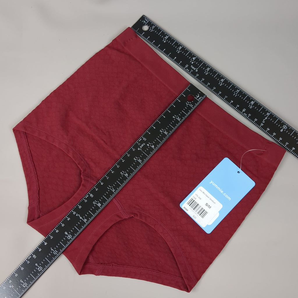YUMMIE Lexi Mid Waist Girlshort Cabernet Women's Underwear Sz S/M Black YT5-306-CAB-S/M (New)