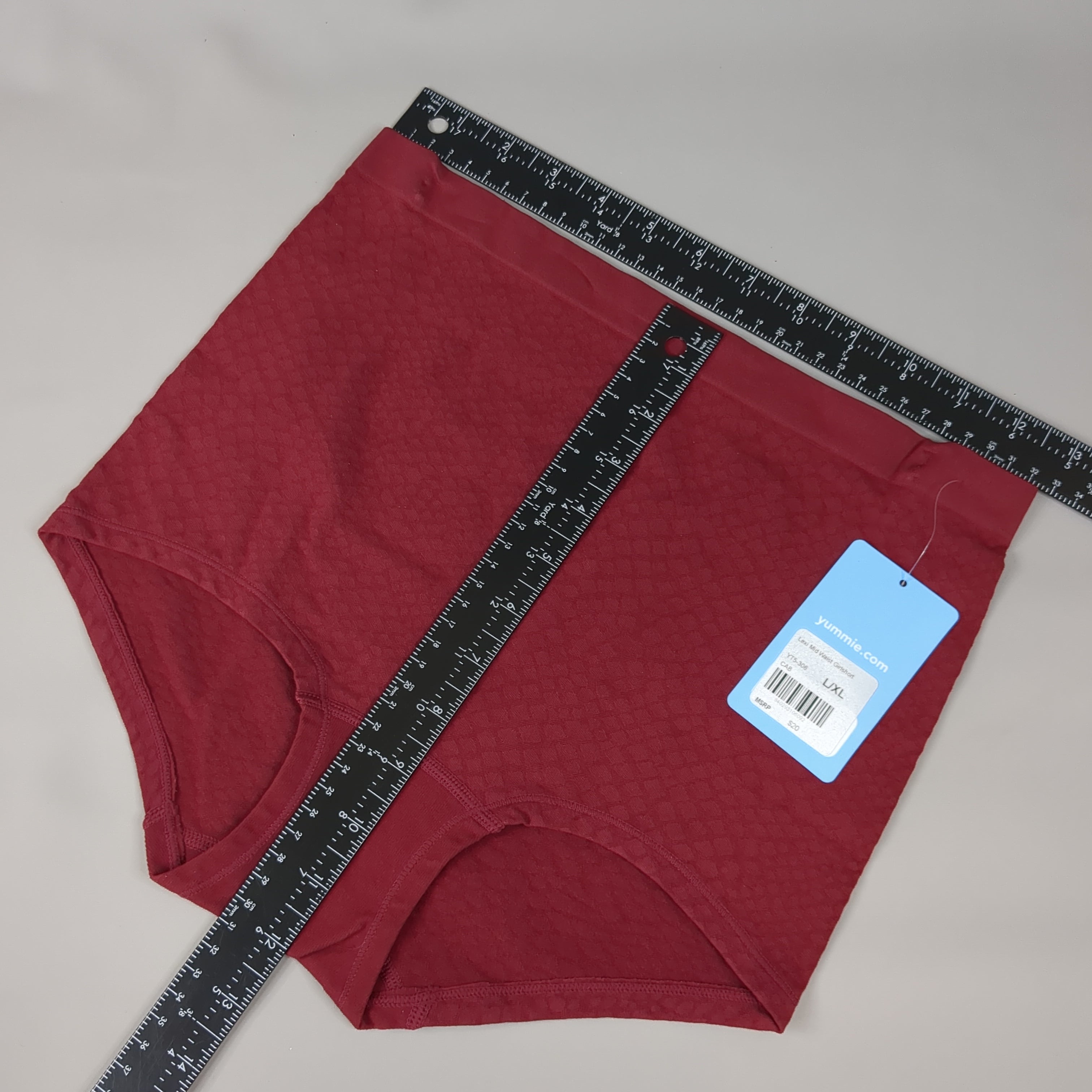 YUMMIE Lexi Mid Waist Girlshort Cabernet Women's Underwear Sz L/XL Black YT5-306-CAB-L/XL (New)