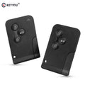 KEYYOU 3 Button Smart Card For Renault Clio Logan Megane 2 3 Koleos Scenic Card Case Black Car Key Fob Shell With Small Key