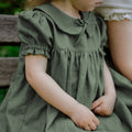 Girls Rustic Cotton And Linen Dress