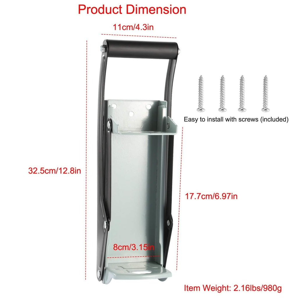 16oz Can Crusher Heavy Duty Metal with Bottle Opener Wall Mounted