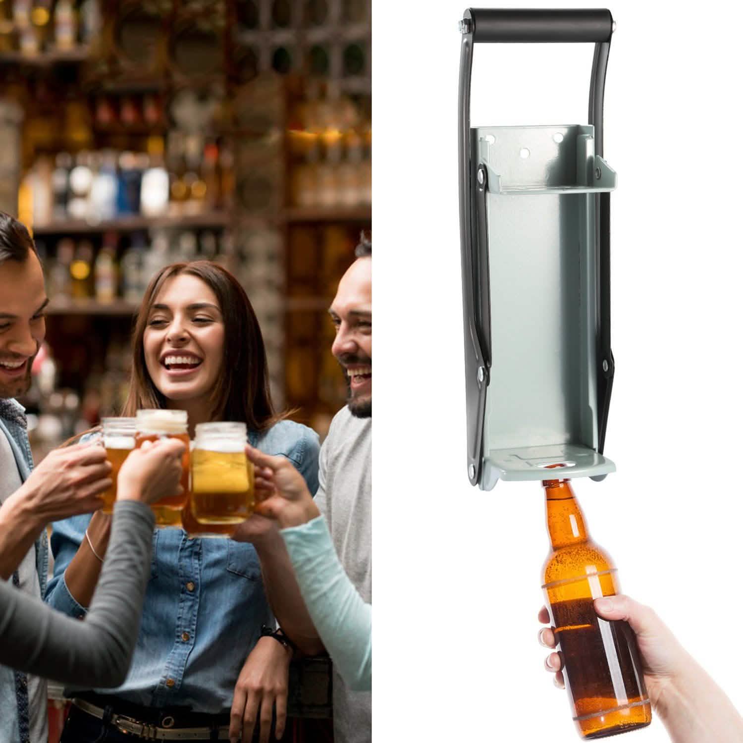 16oz Can Crusher Heavy Duty Metal with Bottle Opener Wall Mounted