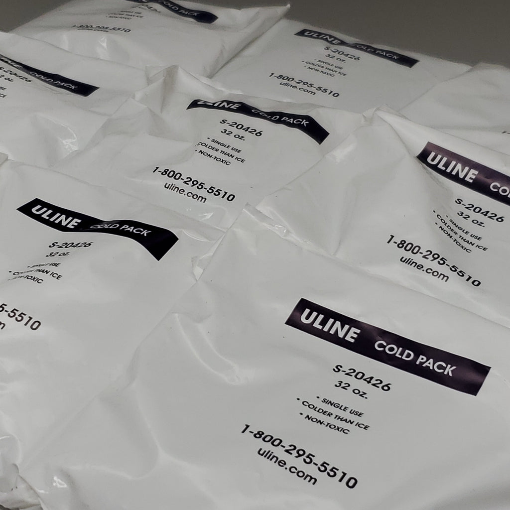 ULINE Case of 9 Single Use Cold Packs 32 oz, S-20426 (New)