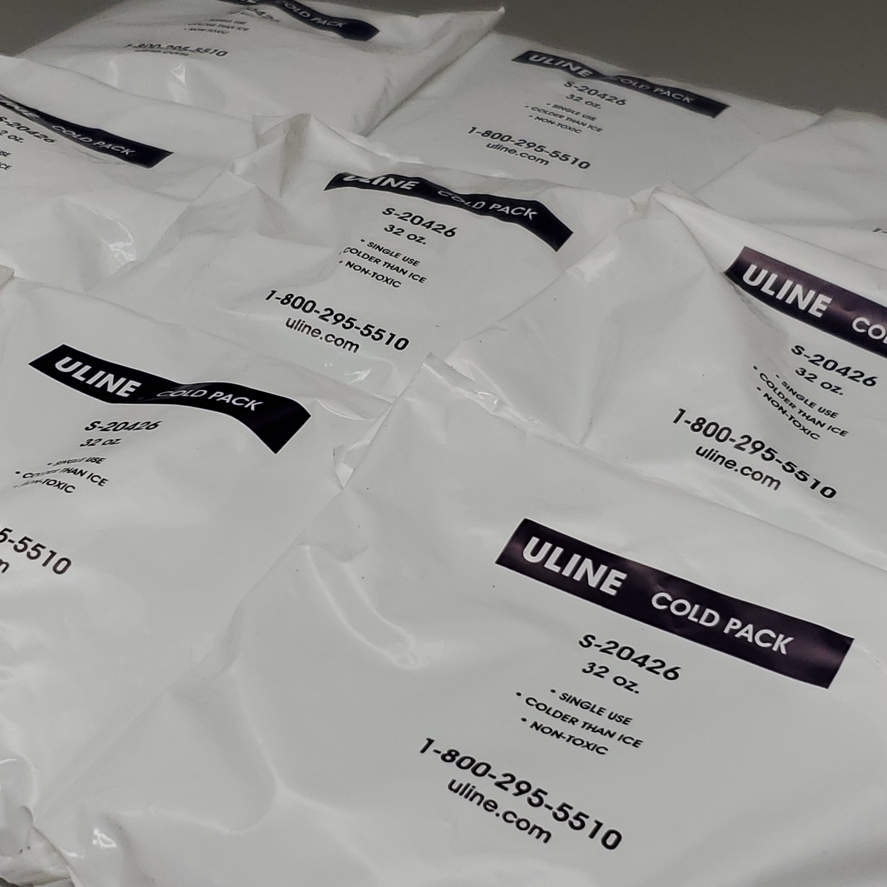 ULINE Case of 9 Single Use Cold Packs 32 oz, S-20426 (New)