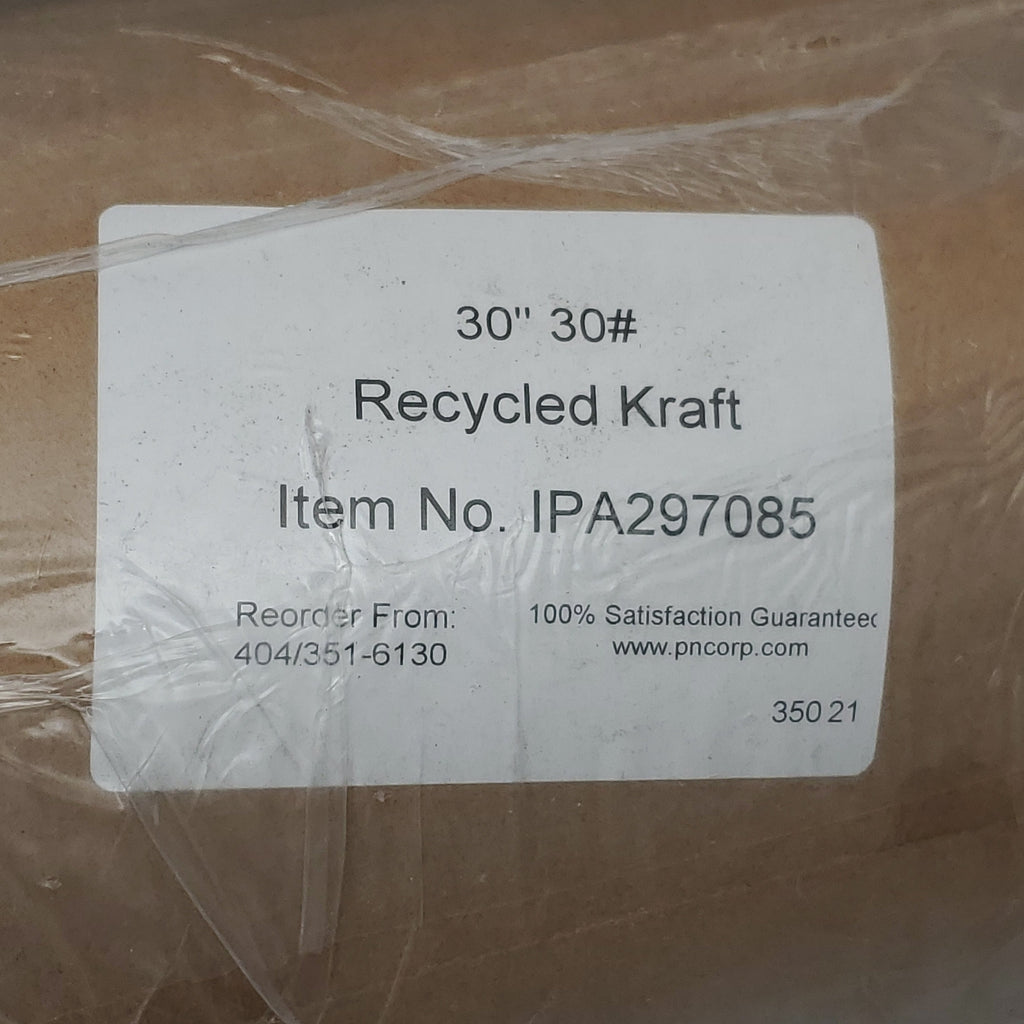 PIEDMONT NATIONAL Recycled Kraft Paper 30" x 1200' 30 lb Brown IPA297085 (New)
