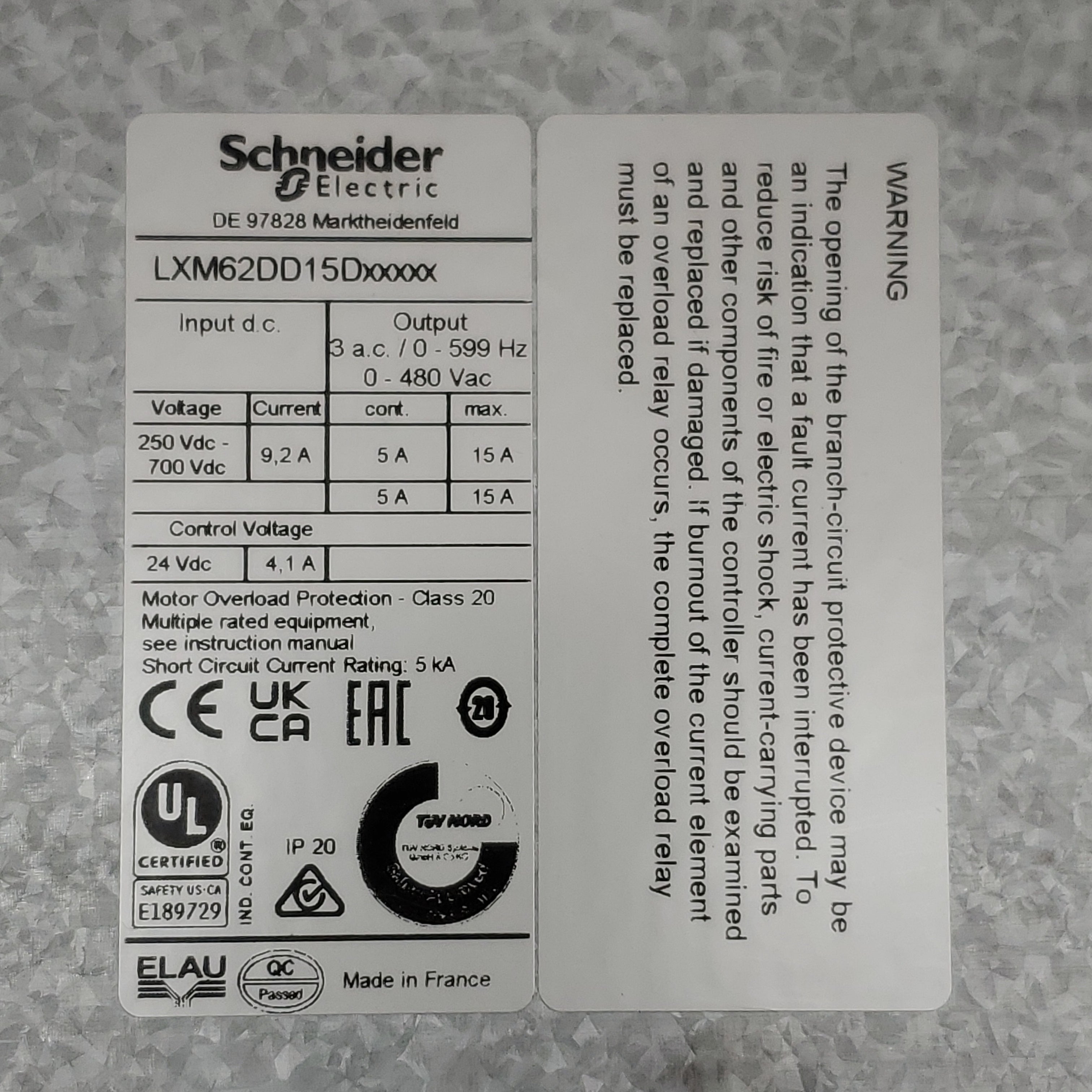 SCHNEIDER ELECTRIC Lexium Servo Drive LXM 62 D LXM62DD15Dxxxxx (New Other)
