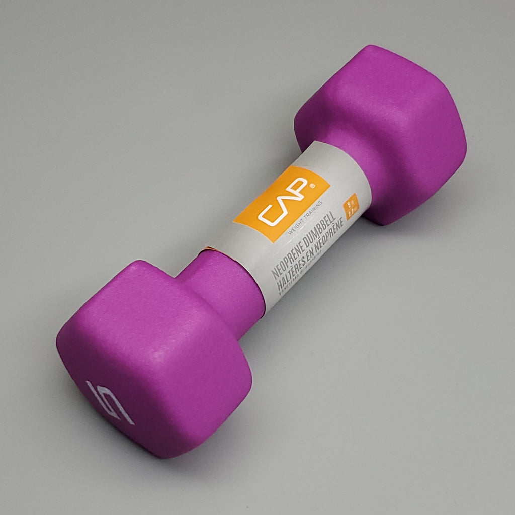 CAP 2PK! Neoprene Coated Dumbbells 5 lbs Each Purple SDN5-005 (New)
