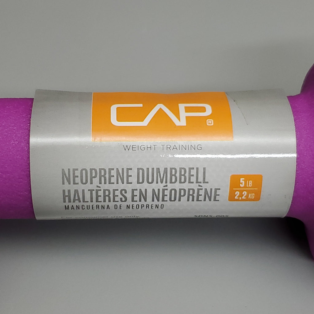 CAP 2PK! Neoprene Coated Dumbbells 5 lbs Each Purple SDN5-005 (New)