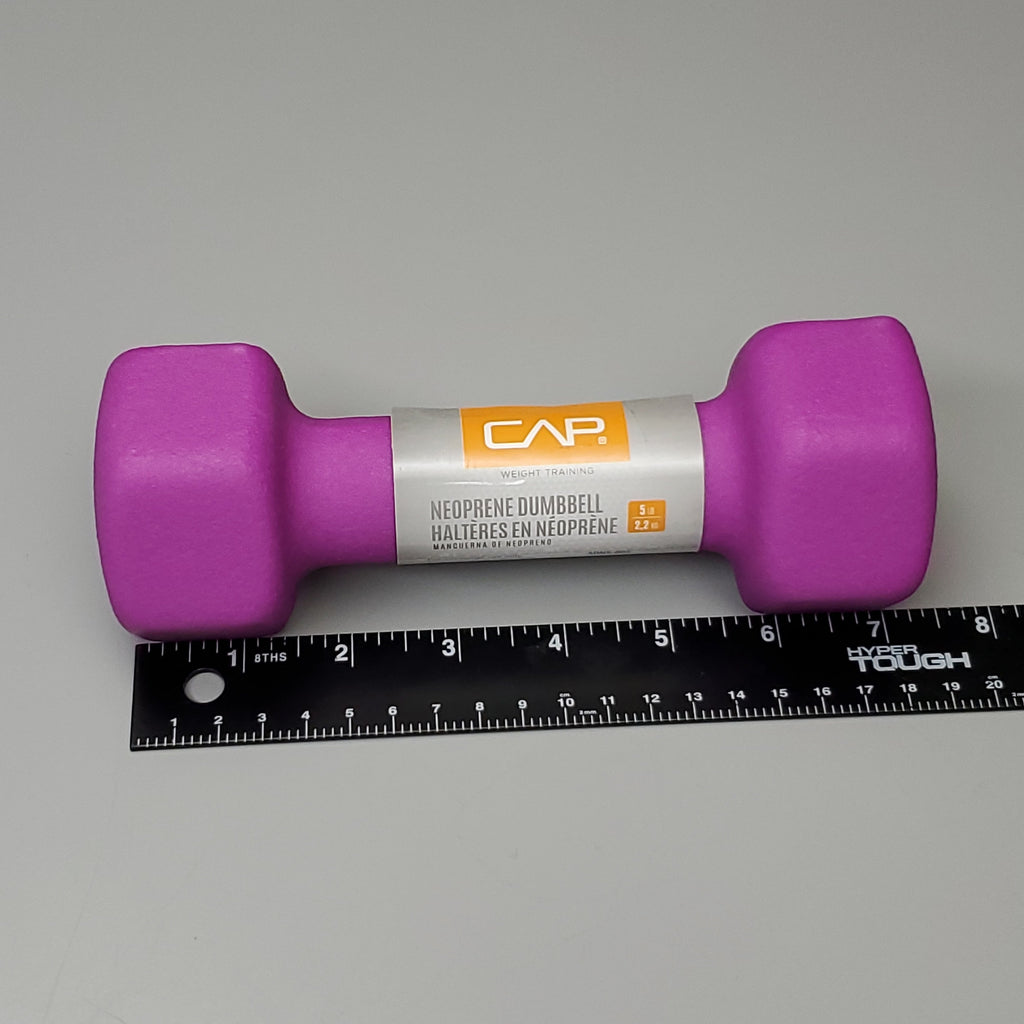 CAP 2PK! Neoprene Coated Dumbbells 5 lbs Each Purple SDN5-005 (New)