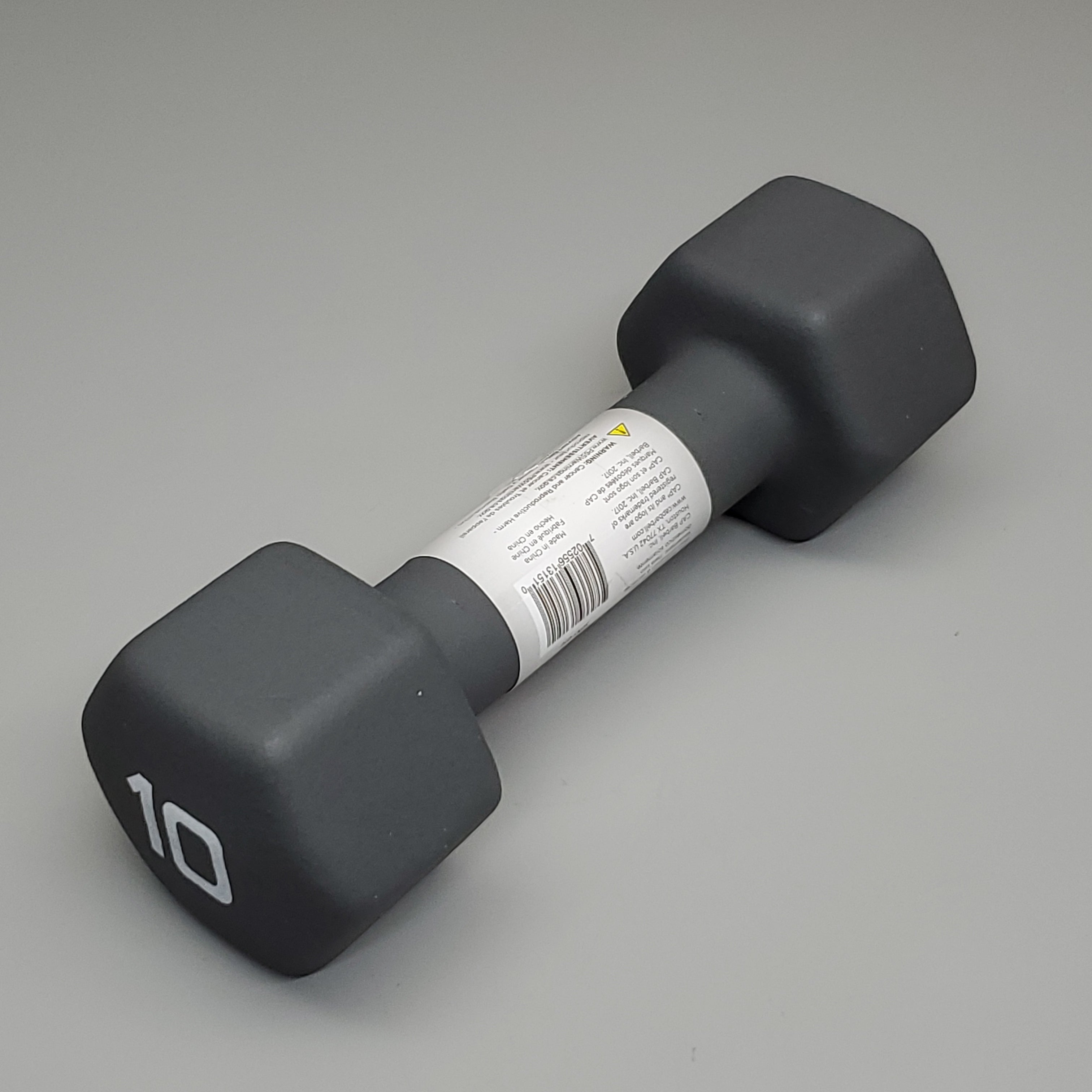 CAP (2 PACK) Neoprene Coated Dumbbells 10 lbs Each Grey SDN5-010 (New)
