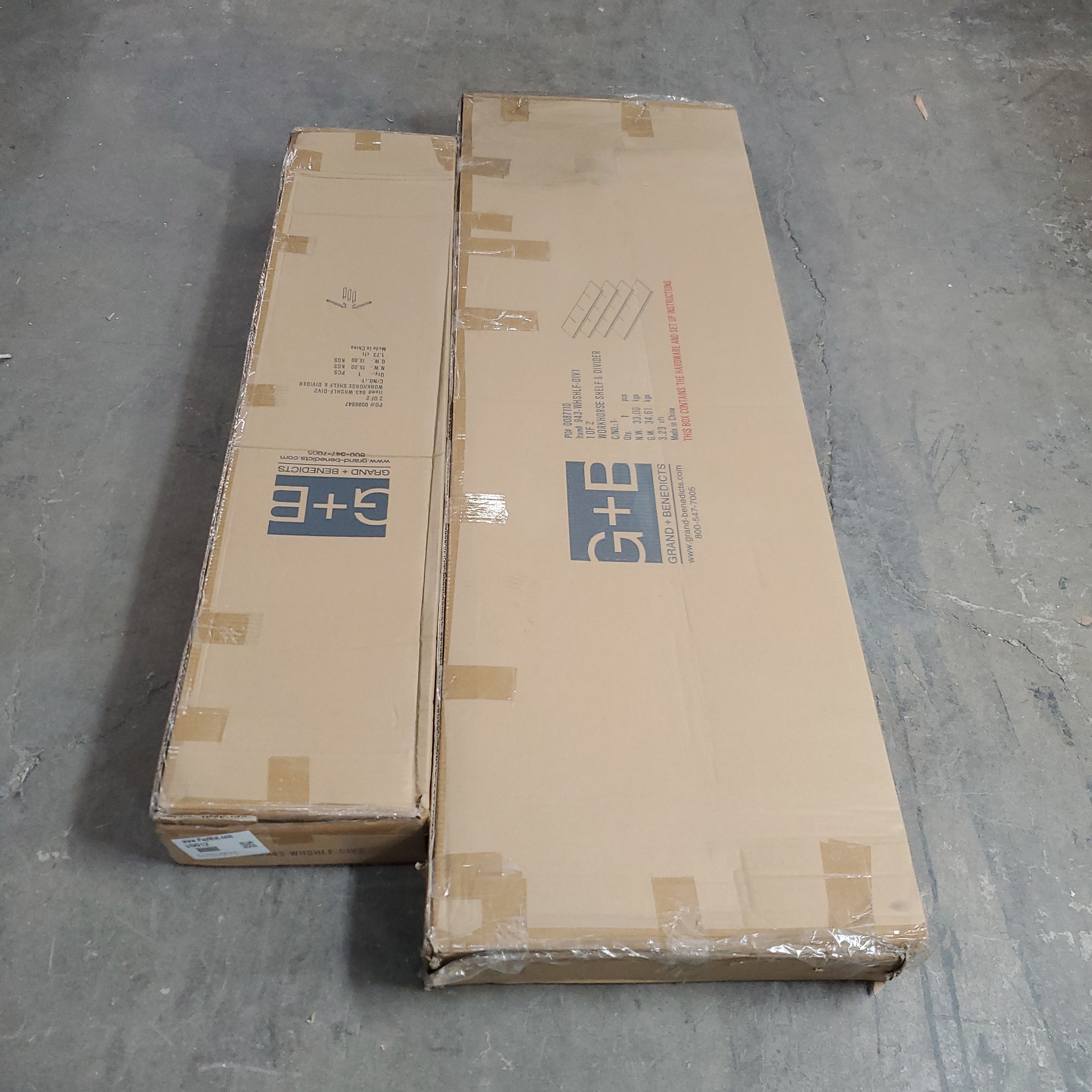 ZA@ GRAND + BENEDICTS Workhorse Shelf Brackets & Dividers 943-WHSHLF-DIV2 (New)