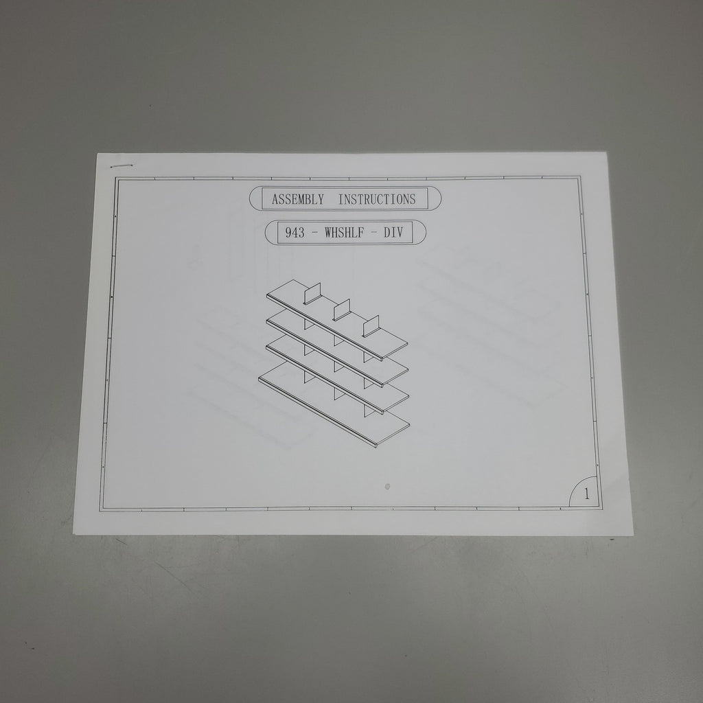 ZA@ GRAND + BENEDICTS Workhorse Shelf Brackets & Dividers 943-WHSHLF-DIV2 (New)