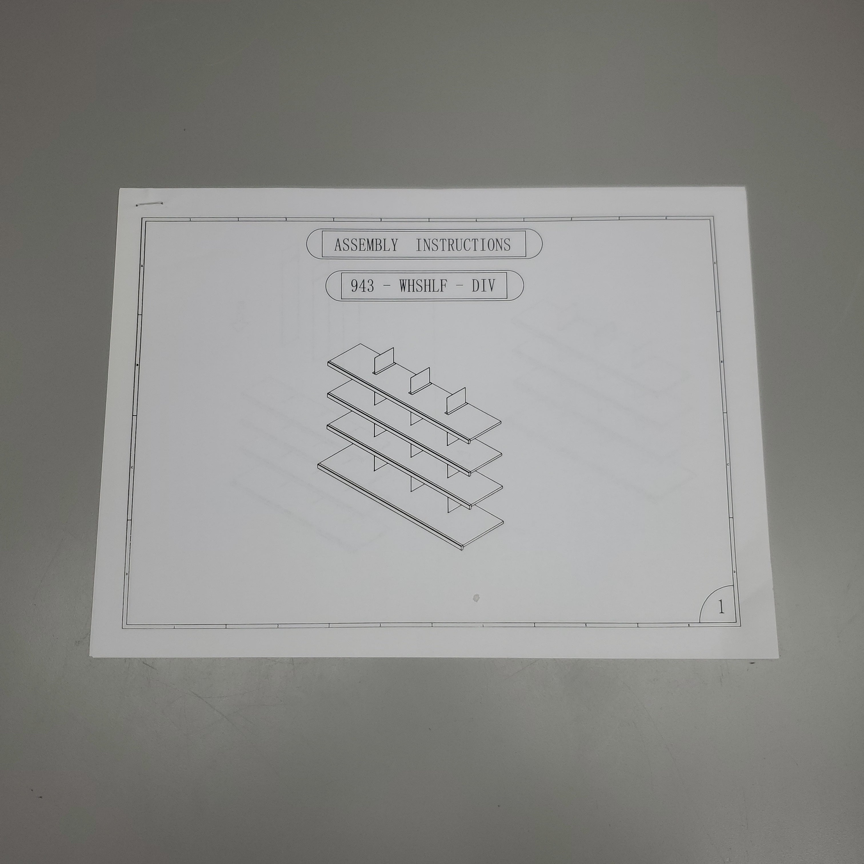 ZA@ GRAND + BENEDICTS Workhorse Shelf Brackets & Dividers 943-WHSHLF-DIV2 (New)