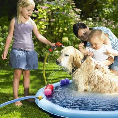 170CM Splash Play Mat Inflatable Water Toy Sprinkler Pad Kid Toddler Dog