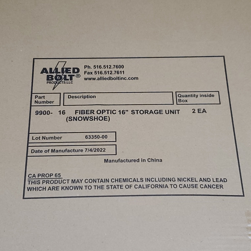 ALLIED BOLT 2PK! Fiber Optic 16" Storage Snowshoe for Strand 9900-16