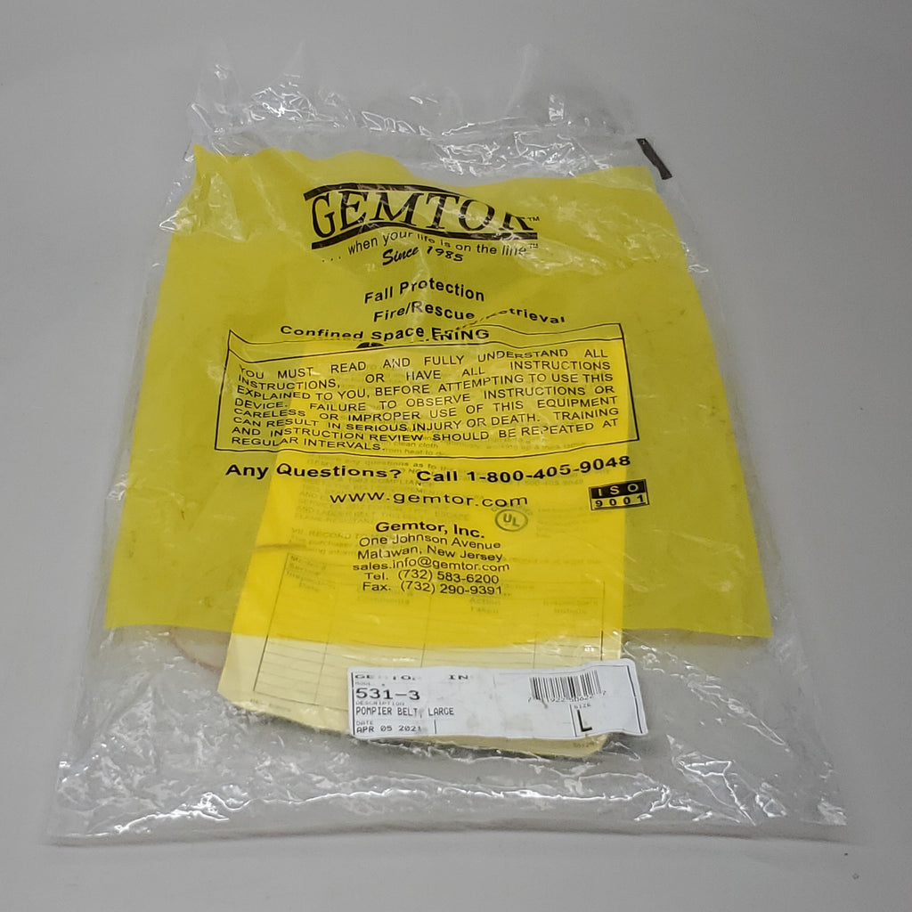 GEMTOR Fall Protection Pompier Ladder Escape Fire Rescue Belt SZ L 531-3 (04/21)