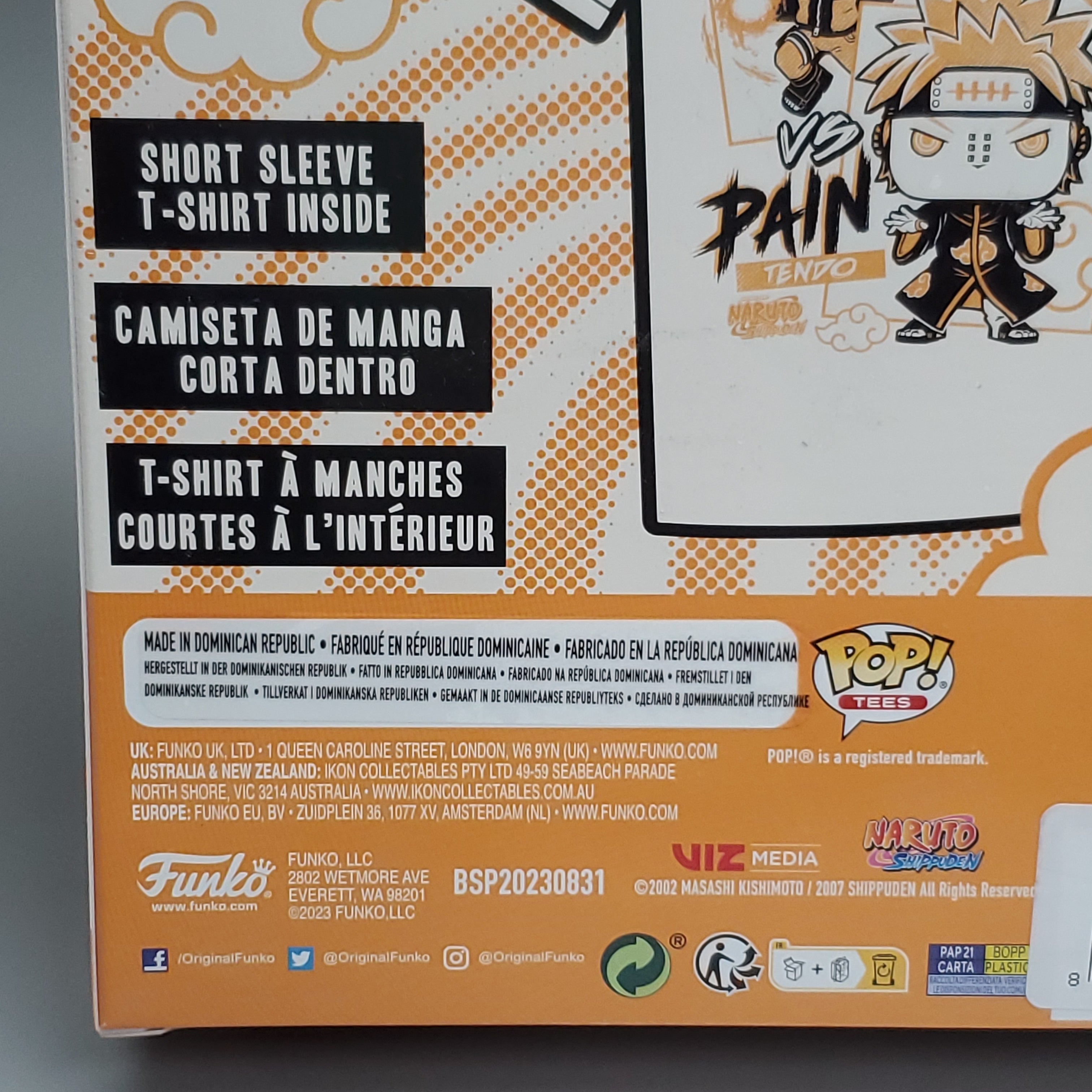 FUNKO Pop Naruto Shippuden Unisex T-Shirt SZ XL Naruto vs Pain Boxed Tee