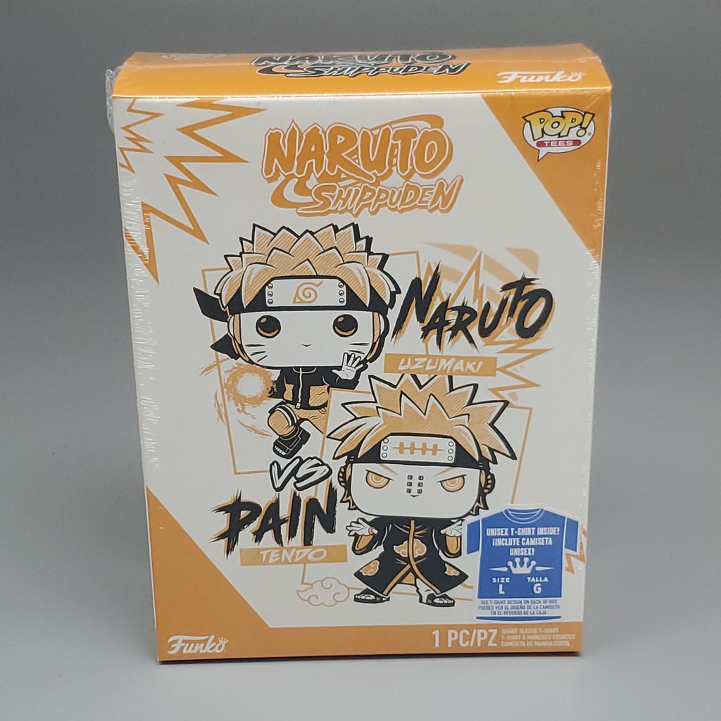 FUNKO Pop Naruto Shippuden Unisex T-Shirt SZ L Naruto vs Pain Boxed Tee
