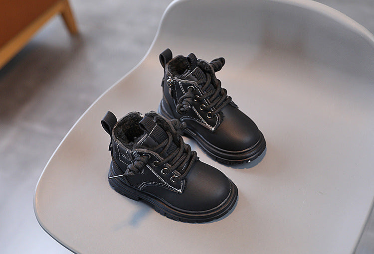 Baby Soft Bottom Short Boots High-top With Velvet Thickening Thermal Cotton Shoes