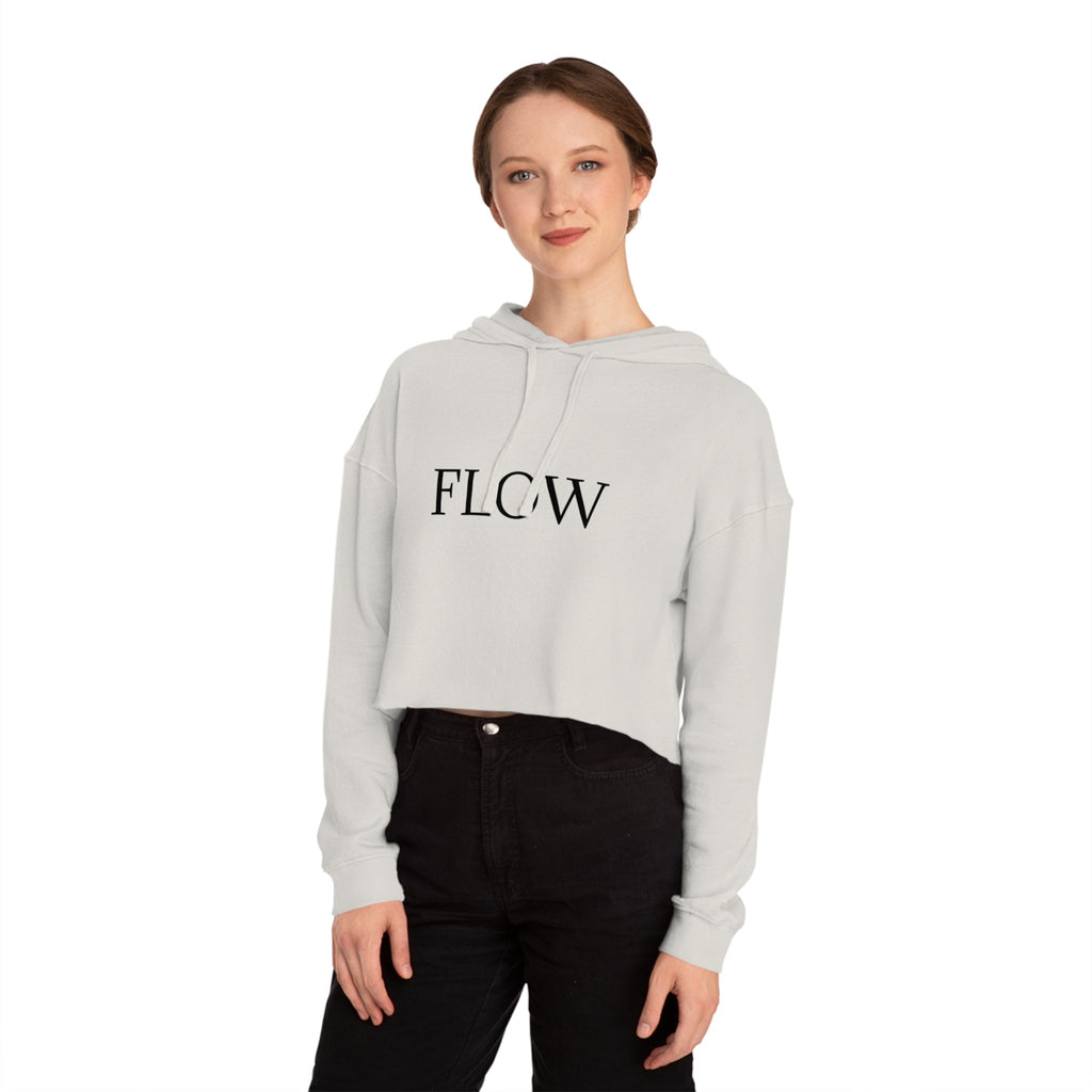 Cropped Hoodie Sweatshirt for Women with Cropped Design and Ribbed Cuffs