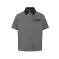 Men's contrasting collar casual short sleeved shirt