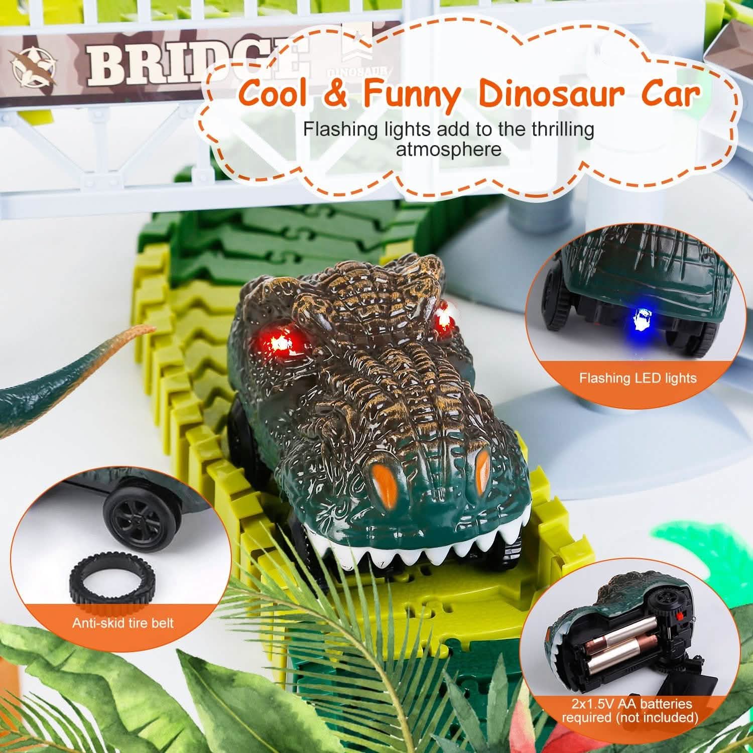 175-Piece: Dinosaur Race Track Set