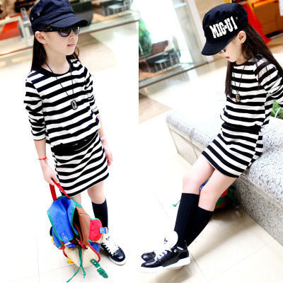Girls Korean Style Sleeveless Two-piece Sports Suit