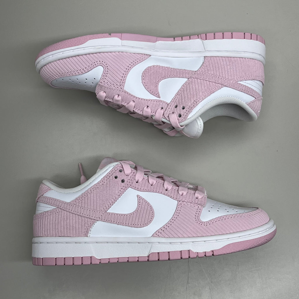 NIKE Classic Dunk Low Leather & Corduroy SZ Womens 8.5 Mens 7 White Pink FN7167