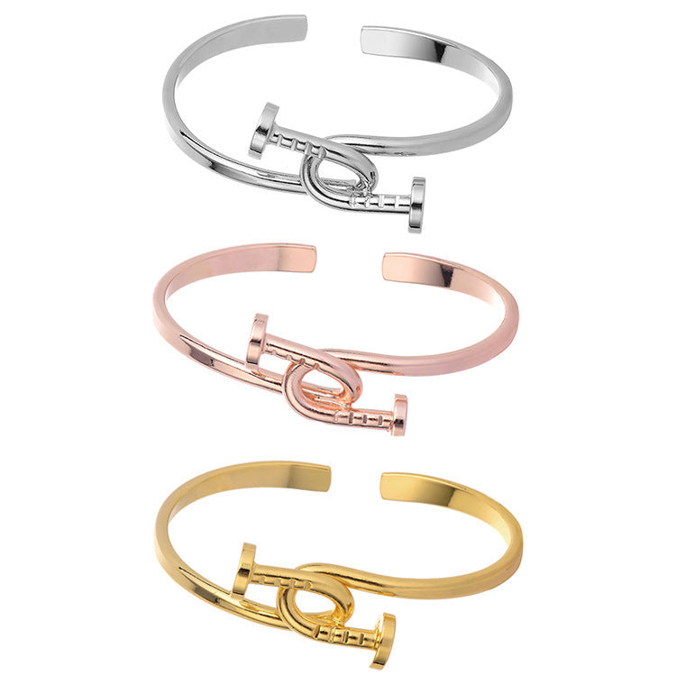Rose Gold oval  bangle bracelet