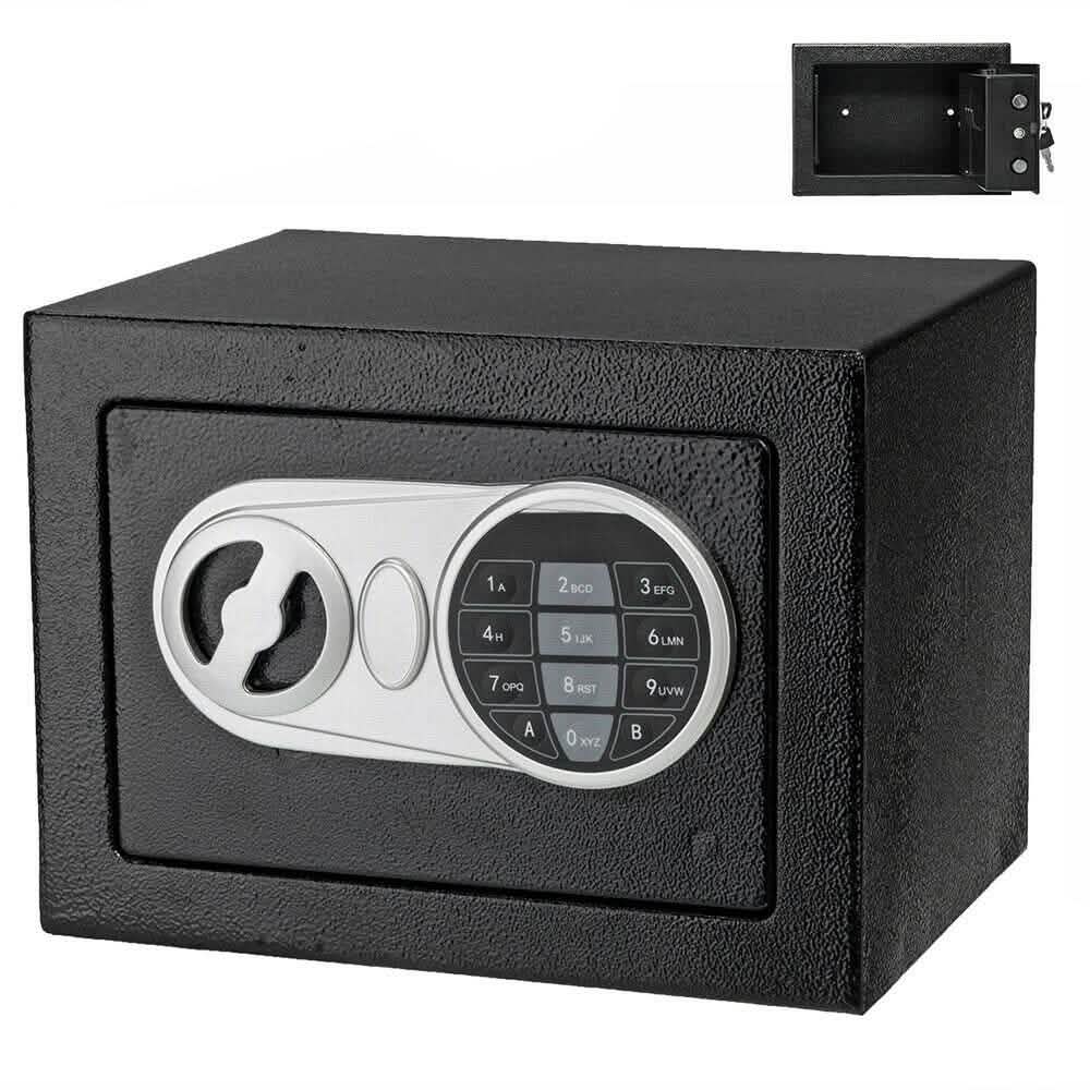 17E Home Use Upgraded Electronic Password Steel Plate Safe Box Black