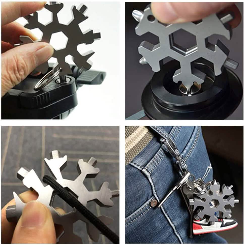 18-in-1 Multi-Tool Stainless Steel Snowflake-Shaped Tool