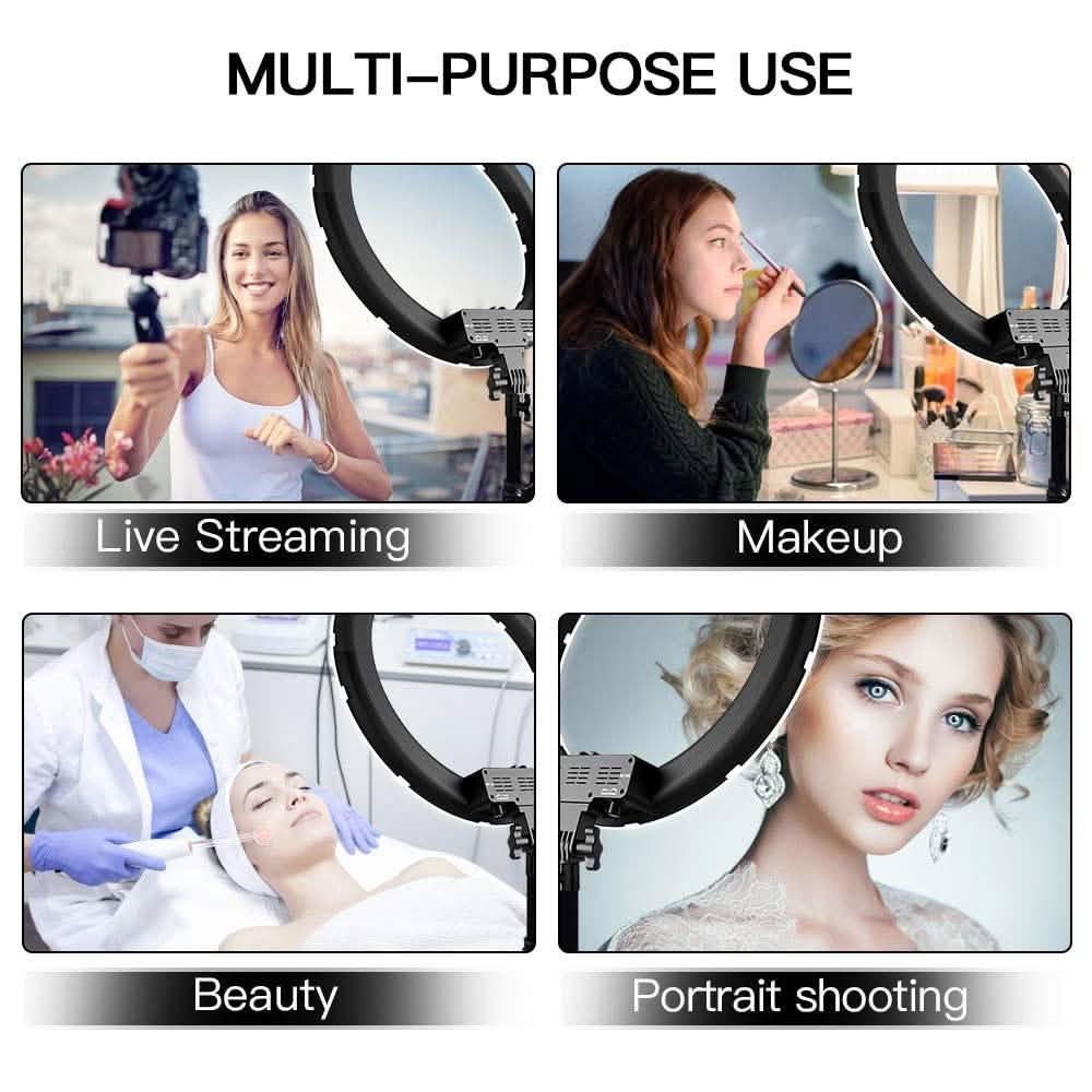 18" LED Ring Light 55W 3200K-5 600K Dimmable Selfie Ring Light