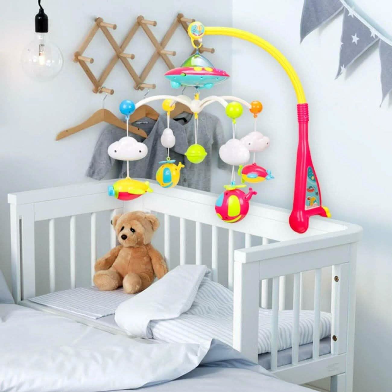 180 Melodies Music Crib Toy Twinkle Light Mobile Cot Bed Bell Box Baby Rattles