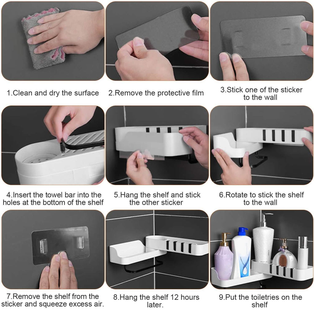 180° Rotatable Bathroom Corner Caddy Shelf