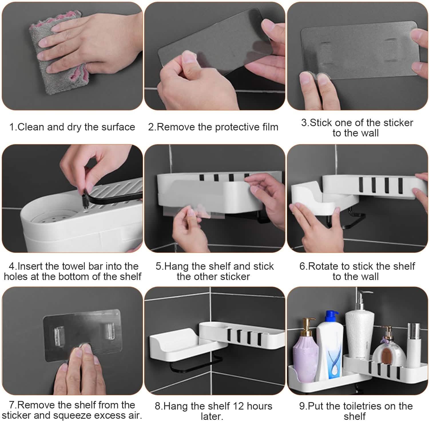 180° Rotatable Bathroom Corner Caddy Shelf
