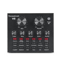 V8 Professional Sound Card Streaming Live Broadcast Podcast Recording Studio Equipment Voice Changer Audio Interface SoundCard