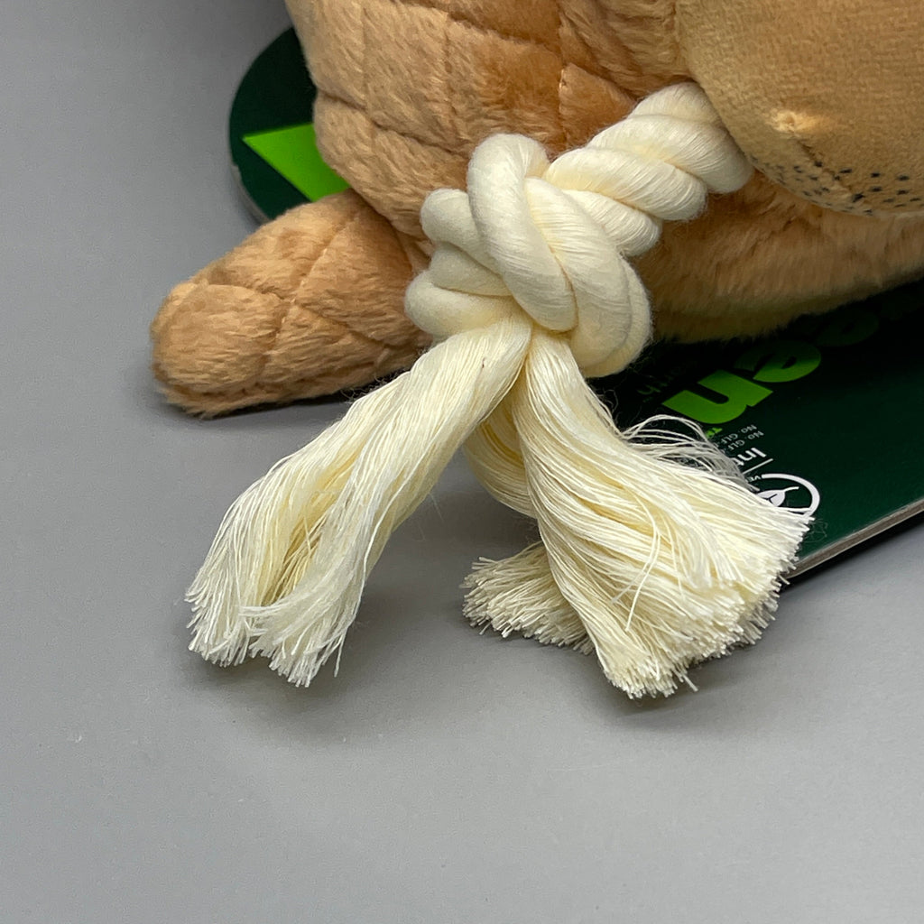 GRRREEN Stuffed Walrus Animal Dog Toy for Chewers & Teeth Cleaning Brown