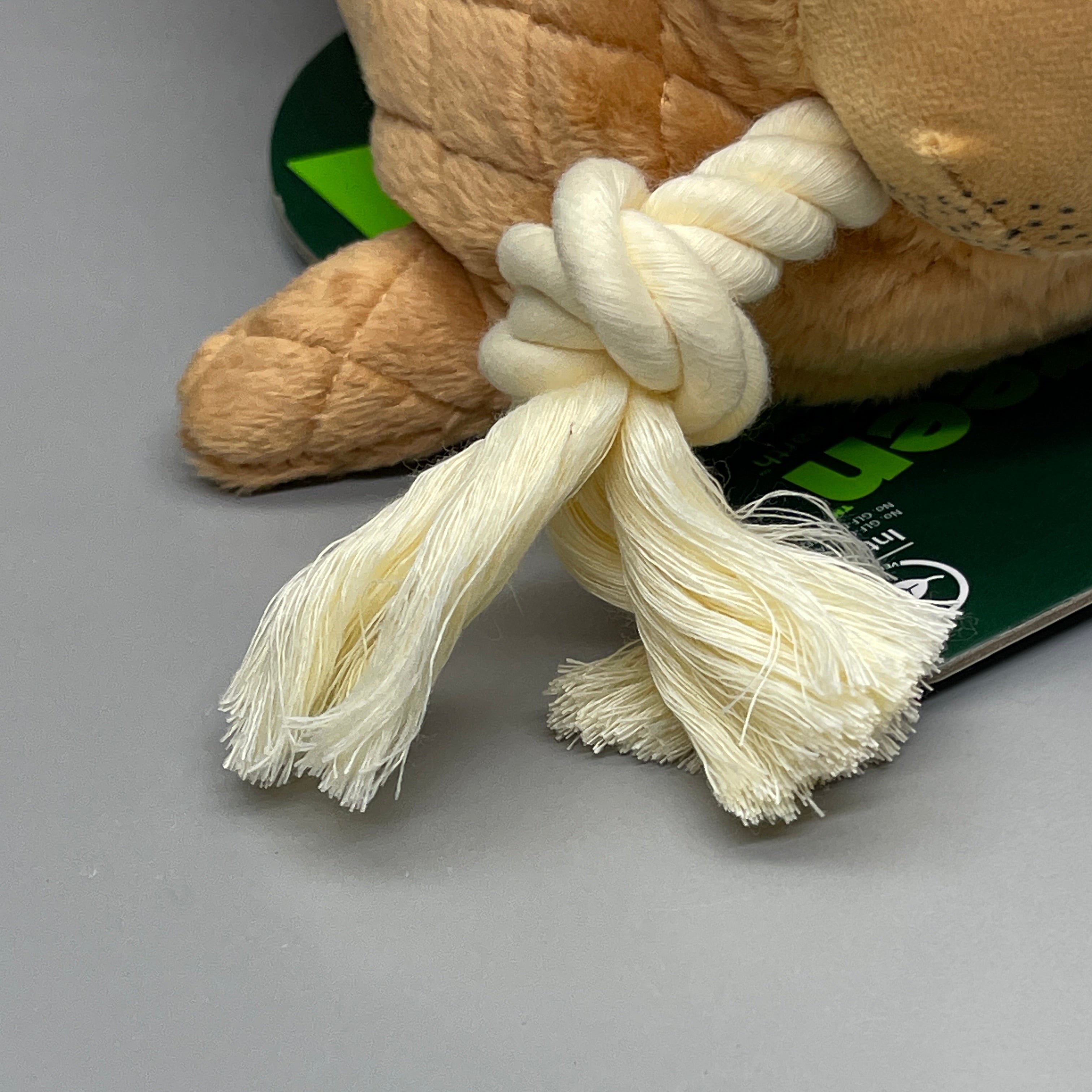 GRRREEN Stuffed Walrus Animal Dog Toy for Chewers & Teeth Cleaning Brown